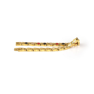 Star Glass - Negative Ion Bracelet, Gold Plated Stainless Steel with Swarovski